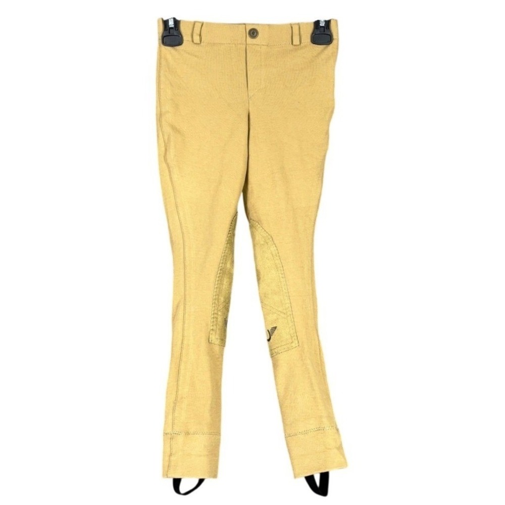 TuffRider Starter Lowrise Pull On Jods Equestrian Riding Breeches Tan‎ 10 Kids